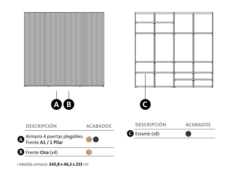 Librería con puertas plegables Ona Adapta Lagrama - 4
