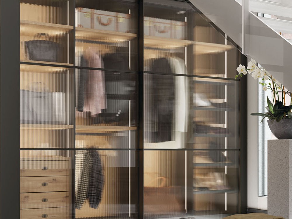 Armario para recibidor con puertas correderas F3 cristal Adapta Lagrama - 2