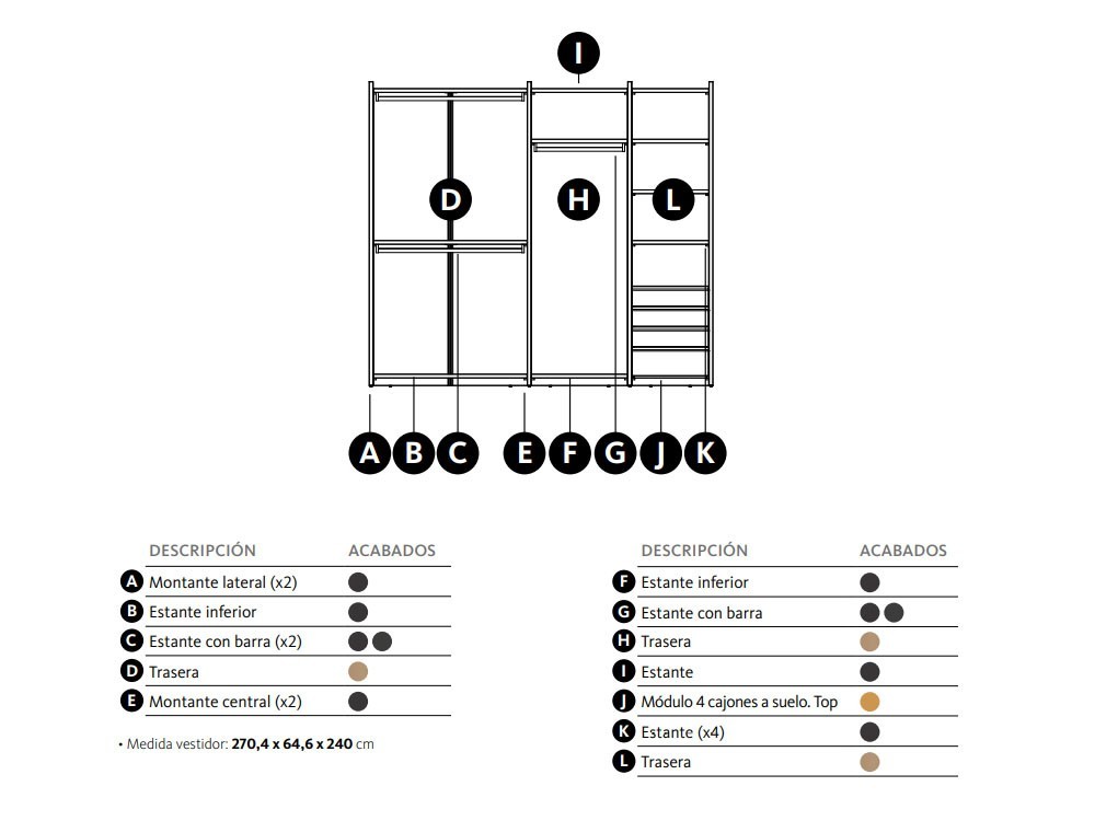 Vestidor Closet laminado Adapta Lagrama - 5