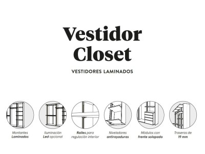 Combinación de armario Vitrina y vestidor Closet Adapta Lagrama - 5
