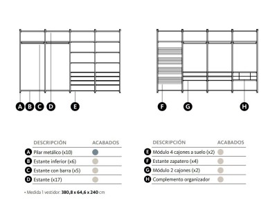Composición con dos vestidores Opened Adapta Lagrama - 4