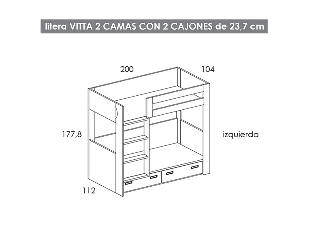 Litera Vitta con dos cajones Tegar Mobel - 25