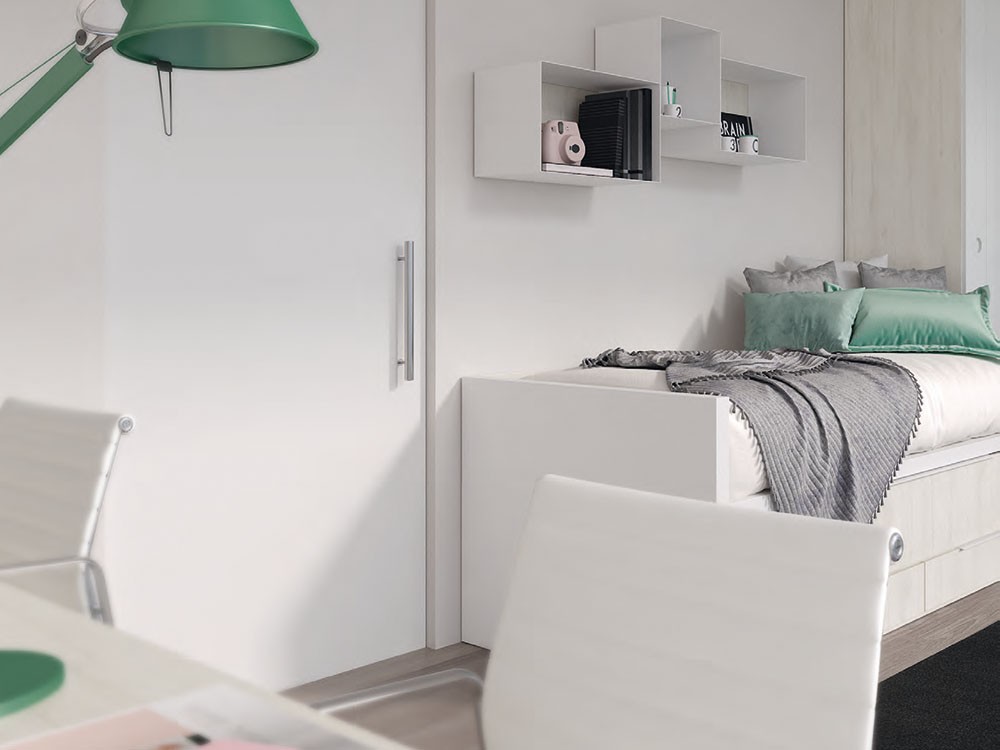 Cama compacta Premium con deslizante y dos cajones New Home Tegar Mobel - 2