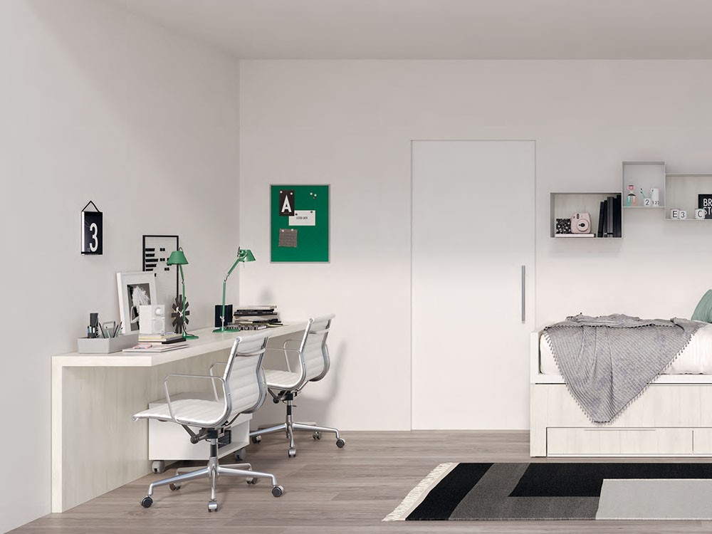 Cama compacta Premium con deslizante y dos cajones New Home Tegar Mobel - 4