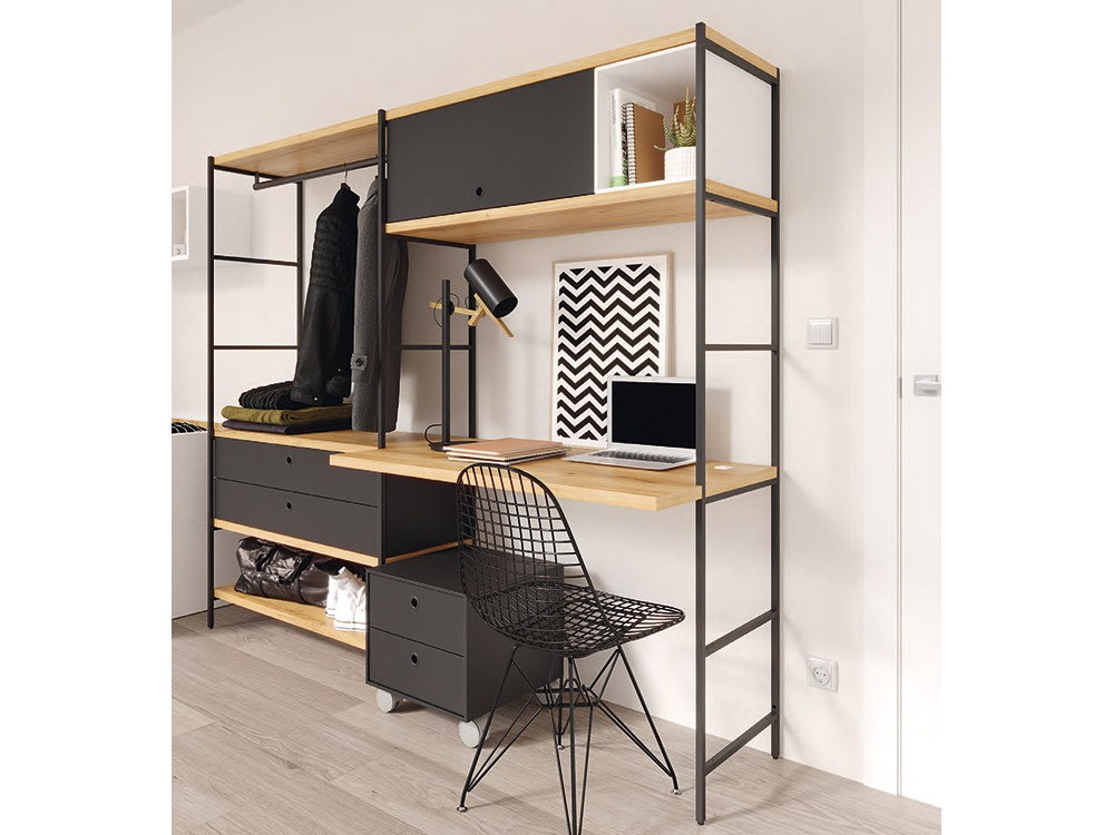 Estantería metálica con escritorio New Home Tegar Mobel - 3