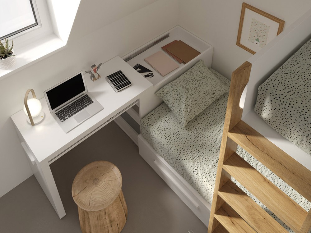 Litera tren con mesa deslizante QBnext-New Tegar Mobel - 4