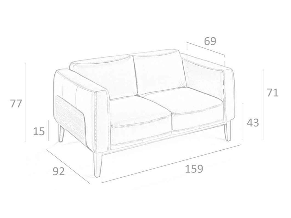Sofá tapizado en piel color visón Ángel Cerdá 6028/6029 Ángel Cerdá - 7