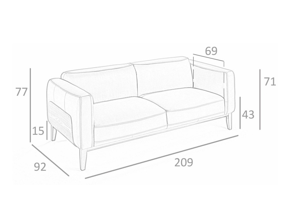 Sofá tapizado en piel color visón Ángel Cerdá 6028/6029 Ángel Cerdá - 8