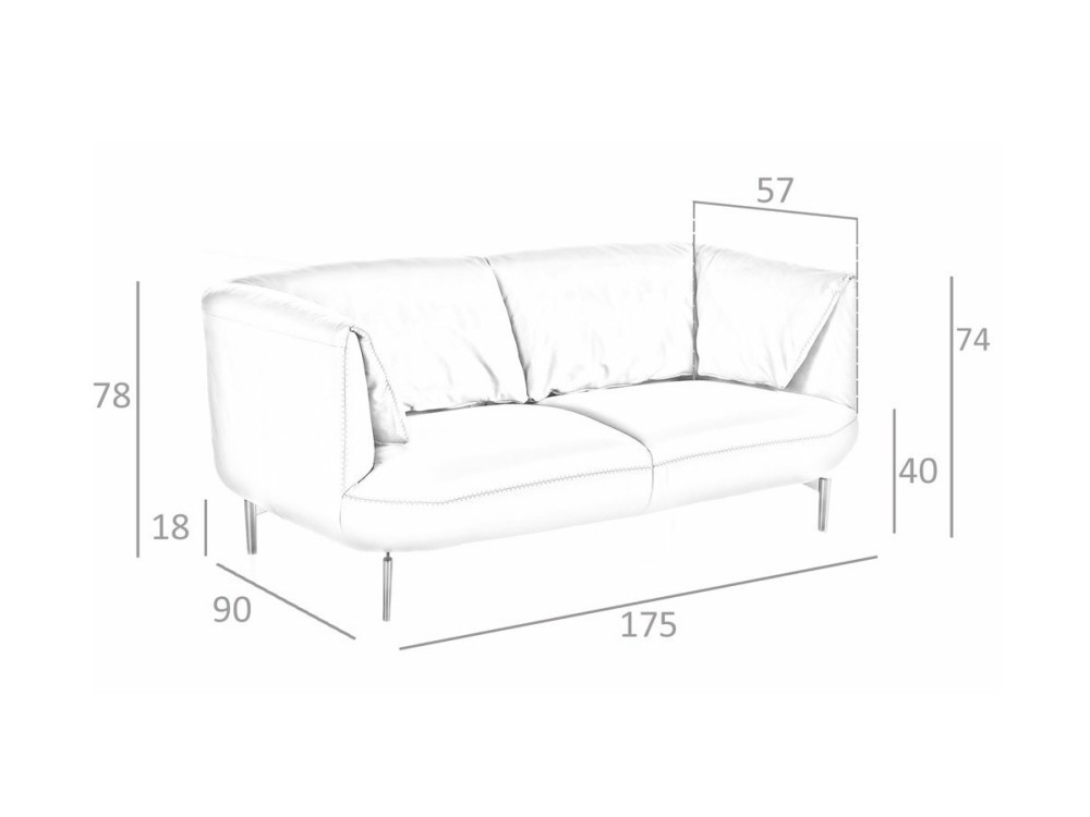 Sofá en piel gris 6036/6037 Ángel Cerdá Ángel Cerdá - 11