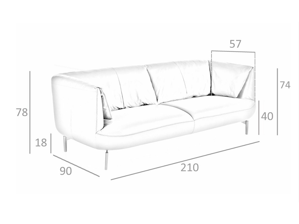 Sofá en piel gris 6036/6037 Ángel Cerdá Ángel Cerdá - 12
