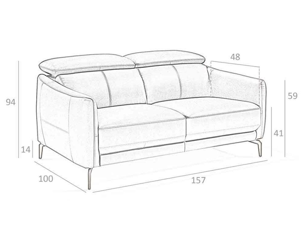 Sofá tapizado en piel negra Ángel Cerdá 6058/6059 Ángel Cerdá - 11