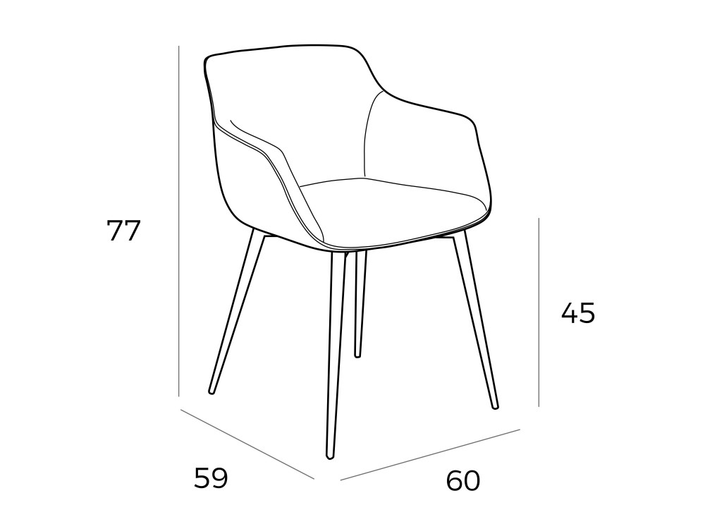 Silla con brazos tapizada Ángel Cerdá 4005 Ángel Cerdá - 7