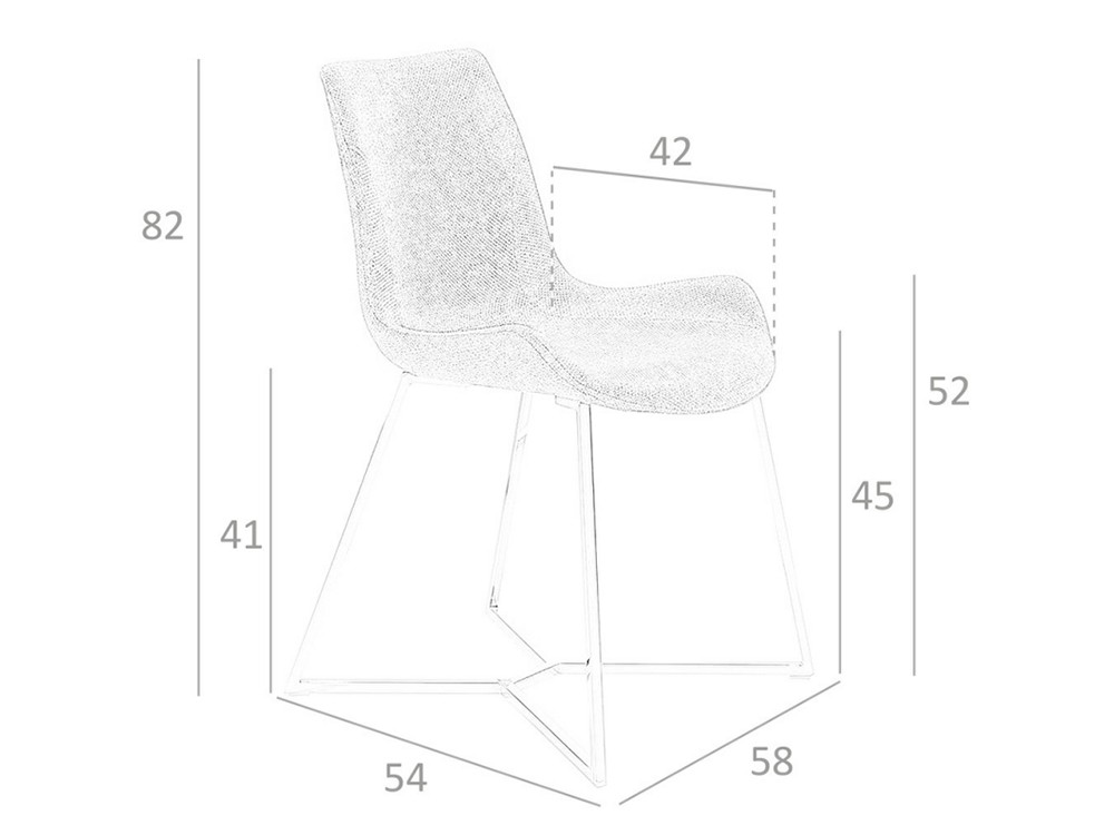 Silla tapizada con pies de acero Ángel Cerdá 4009 Ángel Cerdá - 5