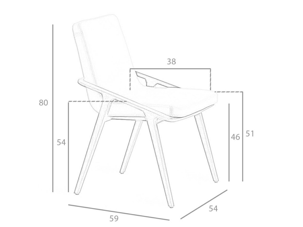 Silla de madera de nogal tapizada en polipiel Ángel Cerdá 4019 Ángel Cerdá - 5