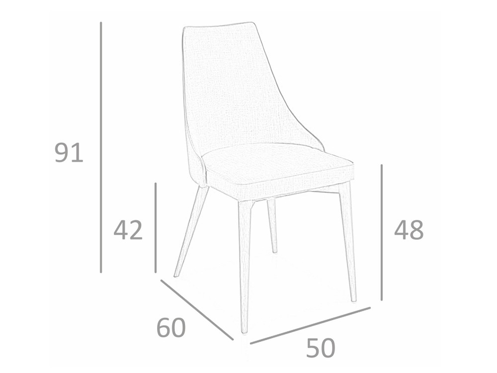 Silla tapizada en textil con pies en nogal Ángel Cerdá 4032 Ángel Cerdá - 5