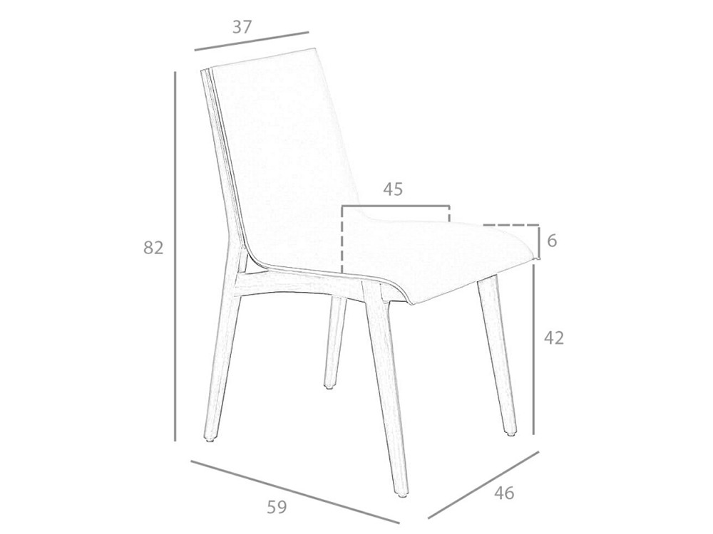 Silla con estructura acabado nogal 4070 de Ángel Cerdá Ángel Cerdá - 5