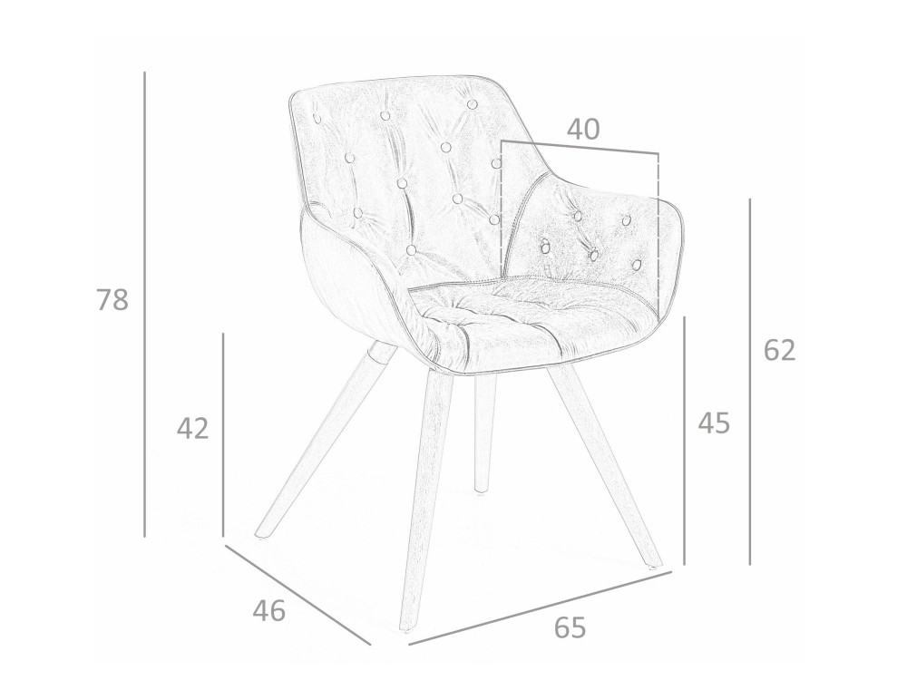 Silla con brazos  tapizada en piel sintética 4073 de Ángel Cerdá Ángel Cerdá - 5