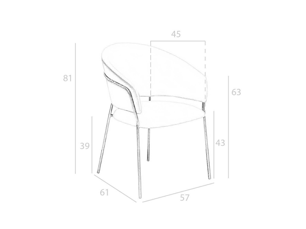 Silla tapizada en polipiel con diseño envolvente Ángel Cerdá 4088 Ángel Cerdá - 5