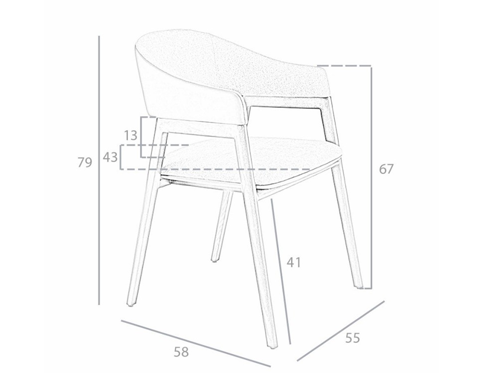 Silla tapizada en polipiel y tela Ángel Cerdá 4091 Ángel Cerdá - 5