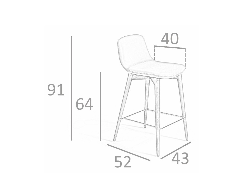 Taburete alto tapizado en piel sintética 4044 Ángel Cerdá Ángel Cerdá - 5