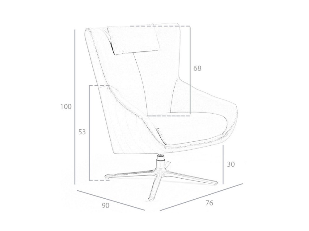 Sillón giratorio tapizado en piel sintética Ángel Cerdá 5044 Ángel Cerdá - 5
