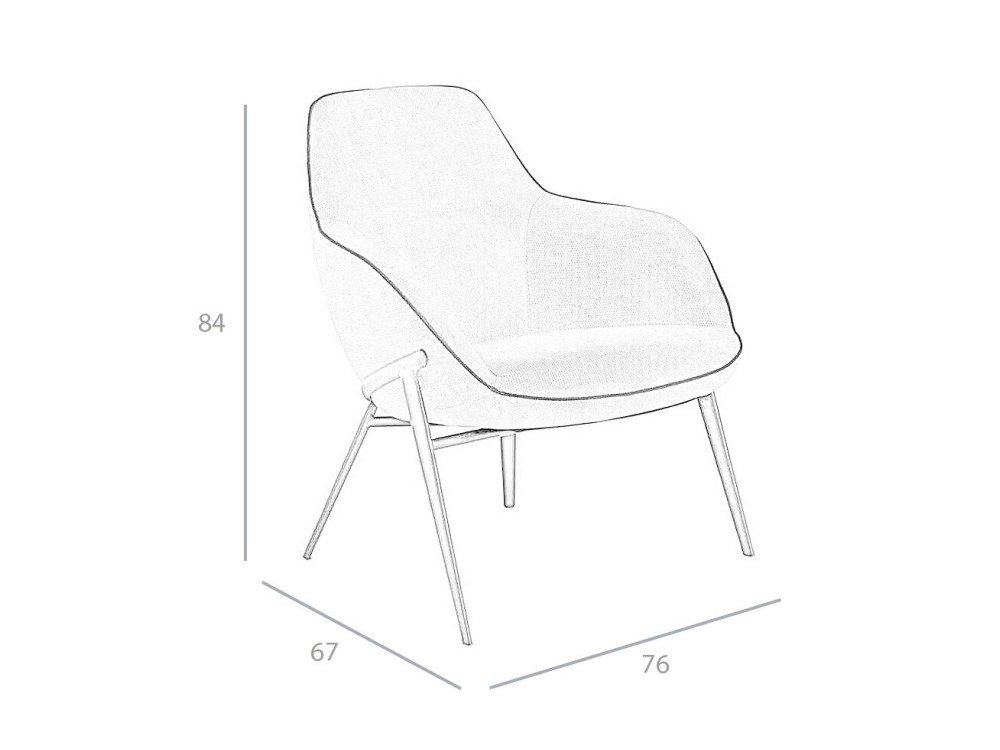 Sillón tapizado con estructura de acero negro 5065 Ángel Cerdá Ángel Cerdá - 5