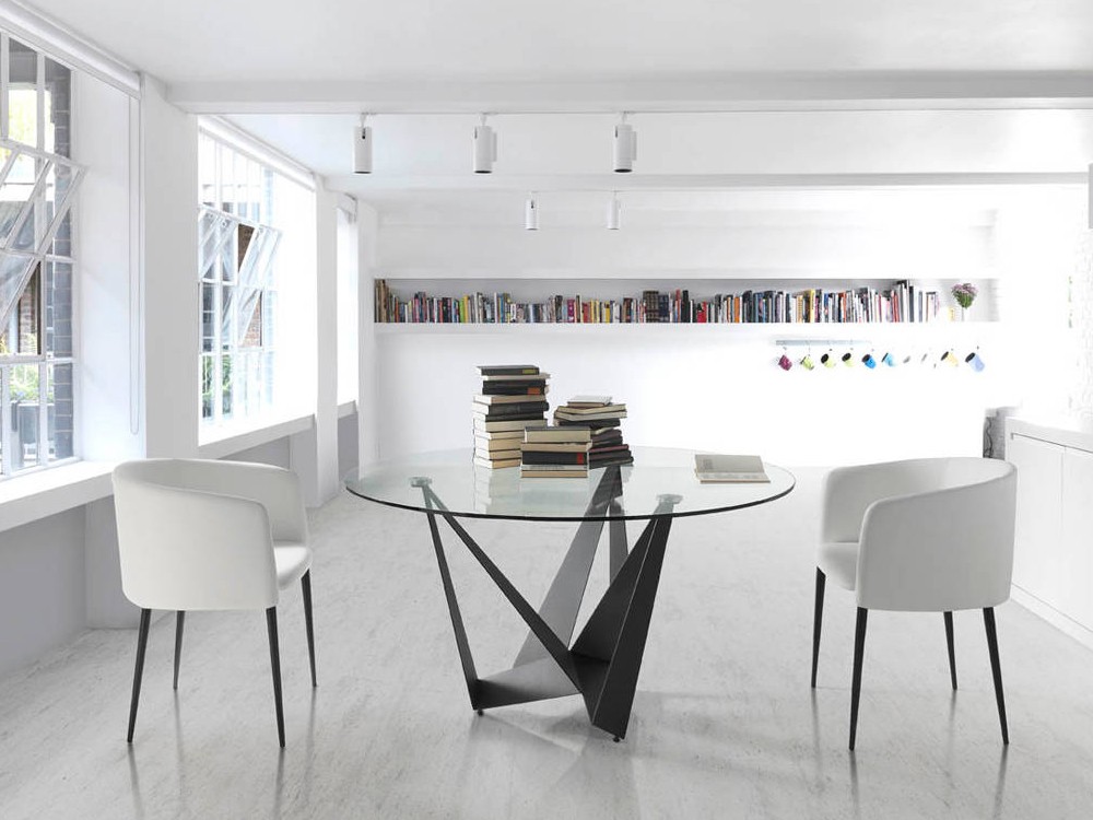 Mesa redonda con base acero negro 1045 Ángel Cerdá Ángel Cerdá - 2