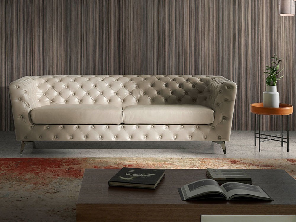 Mesa de centro de nogal con aro de cuero y pies de acero 2058 de Ángel Cerdá