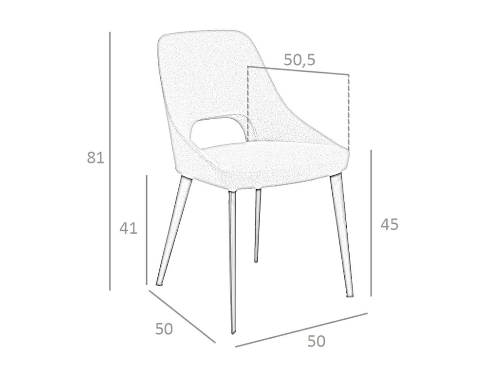 Silla tapizada en textil gris 4101 Ángel Cerdá Ángel Cerdá - 5