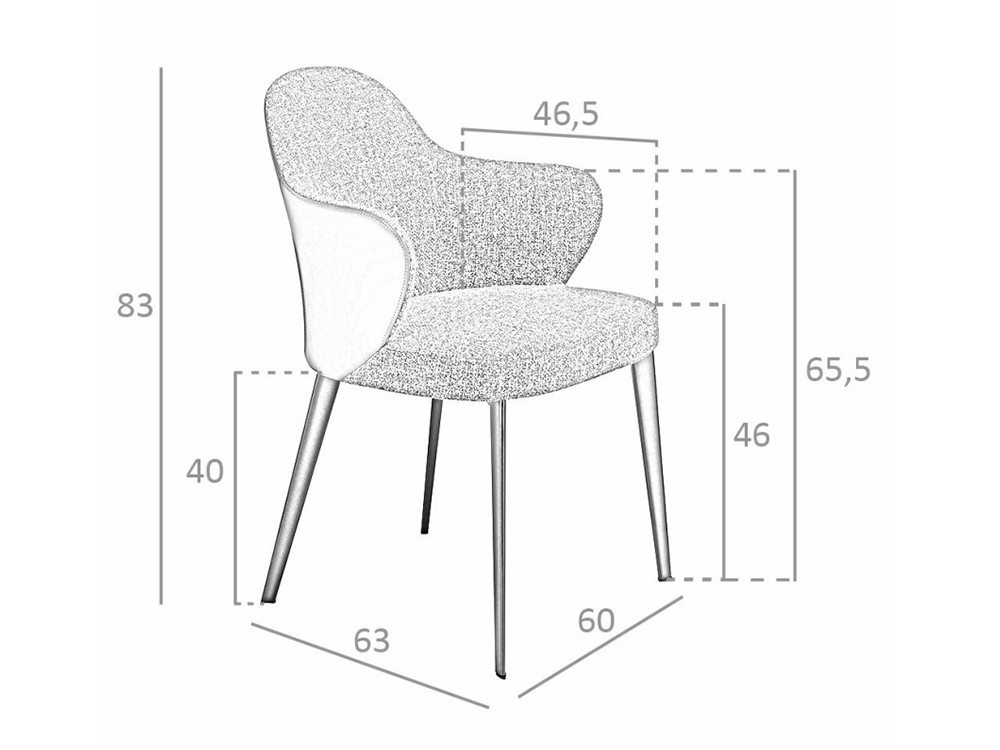 Silla tapizada en textil y polipiel 4102 Ángel Cerdá Ángel Cerdá - 5