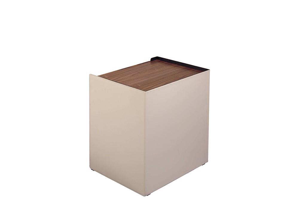 Mesita de noche en chapa nogal y piel reciclada 7118 Ángel Cerdá Ángel Cerdá - 4