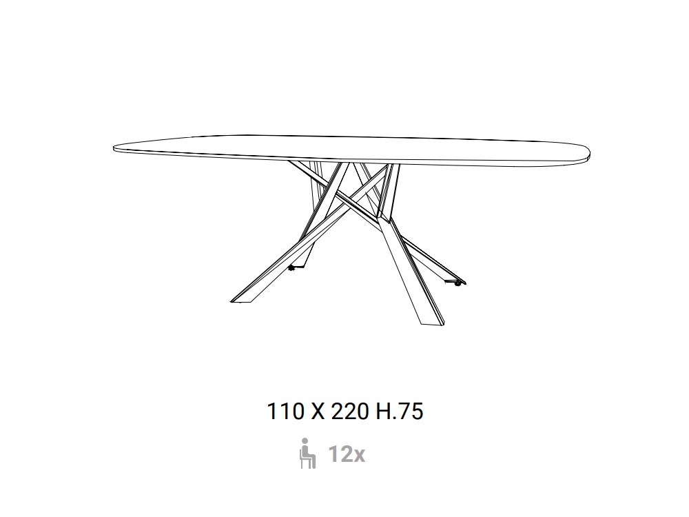 Mesa de comedor Diago Easyline by Ozzio Italia - 15