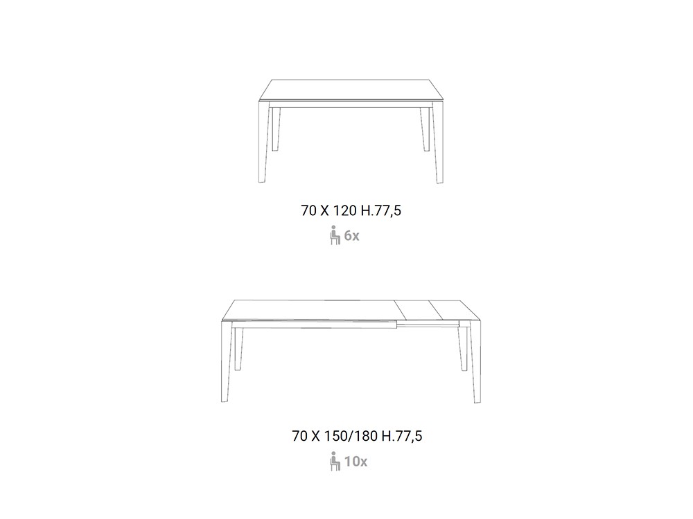 Mesa de comedor extensible Mix Cono Easyline by Ozzio Italia - 7
