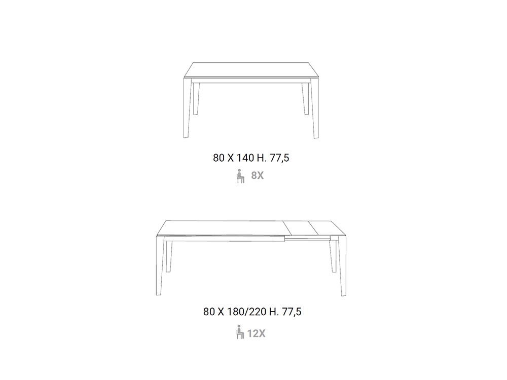 Mesa de comedor extensible Mix Cono Easyline by Ozzio Italia - 8