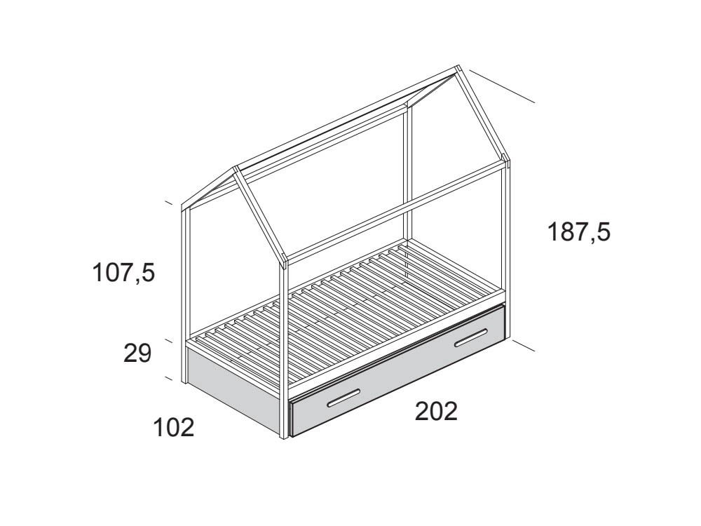 Cama casita con nido de arrastre Bamboo de Ros - 10