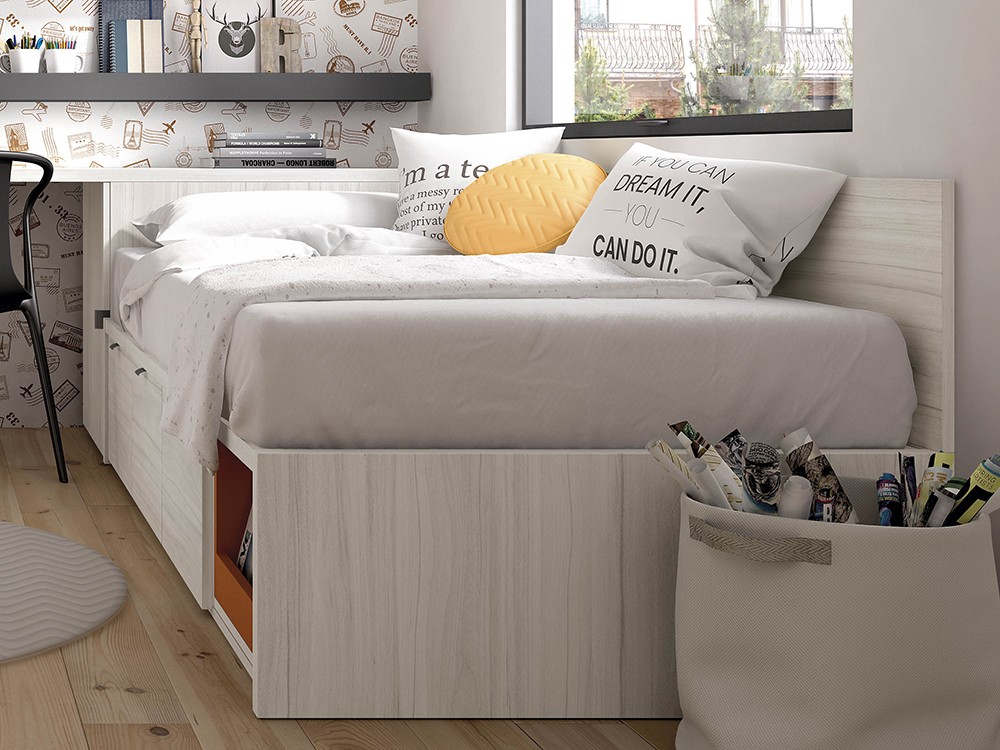 Dormitorio juvenil con cama tren Mood de Ros, MOBliving, Mobel 6000