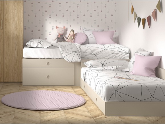 Dormitorio con cama con cabecero sencillo Mood de Ros, MOBliving, Mobel  6000