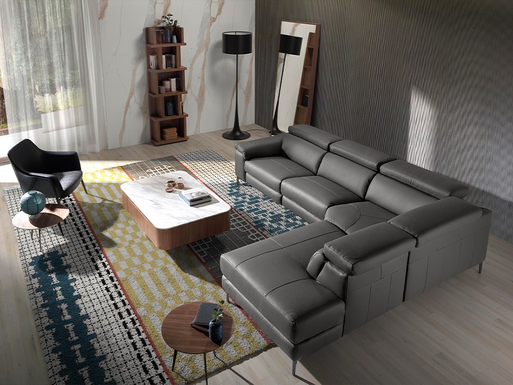 Sofá Rinconera relax tapizado en piel 6111/6112 Angel Cerdá Ángel Cerdá - 6