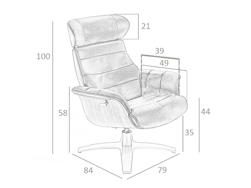 Sillón relax giratorio tapizado en piel Ángel Cerdá 5083 Ángel Cerdá - 13