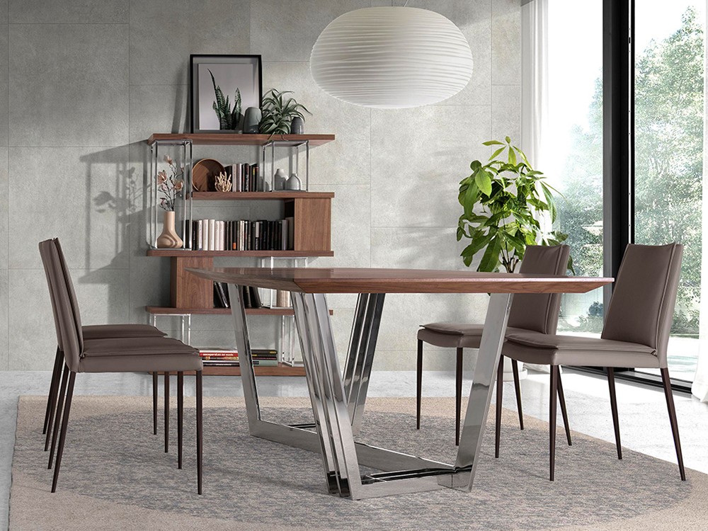 Estantería de acero cromado y nogal 3220 Ángel Cerdá Ángel Cerdá - 3