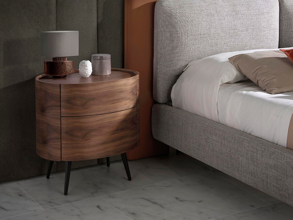 Cama tapizada en tela gris y polipiel 7123 Ángel Cerdá Ángel Cerdá - 7