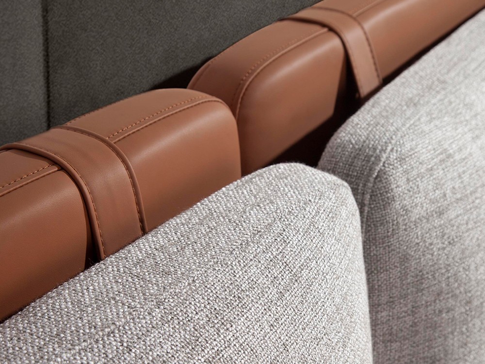 Cama tapizada en tela gris y polipiel 7123 Ángel Cerdá Ángel Cerdá - 5