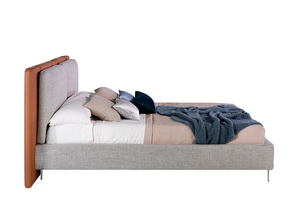 Cama tapizada en tela gris y polipiel 7123 Ángel Cerdá Ángel Cerdá - 2