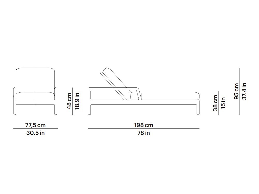 Tumbona con brazos de fibra Heritage Point - 4
