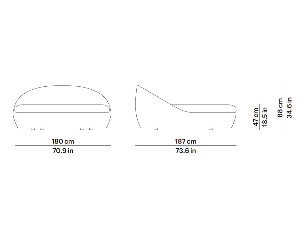 Daybed de fibra Heritage Contour Point - 4