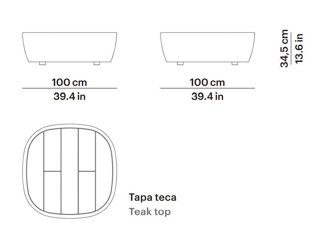 Mesa de centro cuadrada Heritage Contour Point - 17