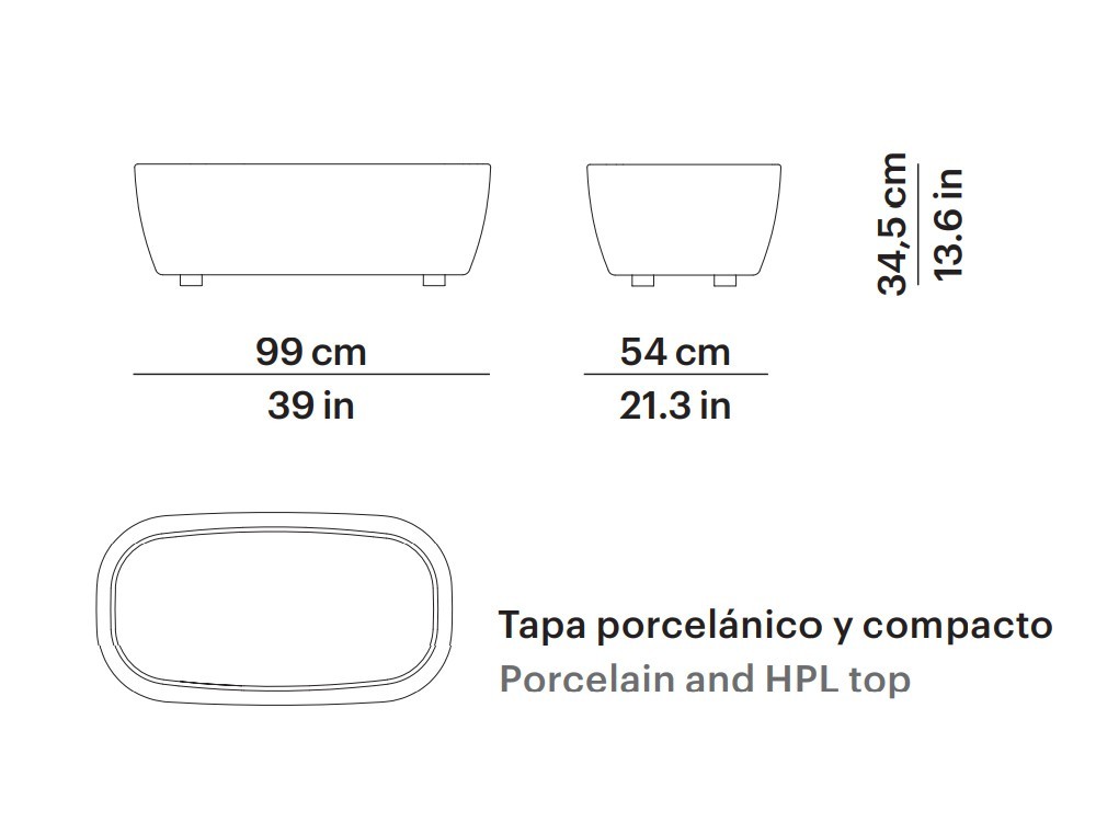 Mesa de centro rectangular Heritage Contour Point - 16