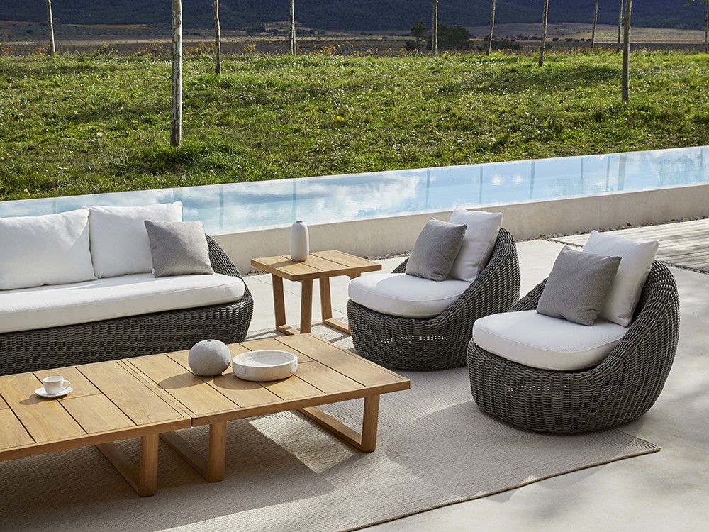 Mesa de centro cuadrada de teca Heritage Point - 4