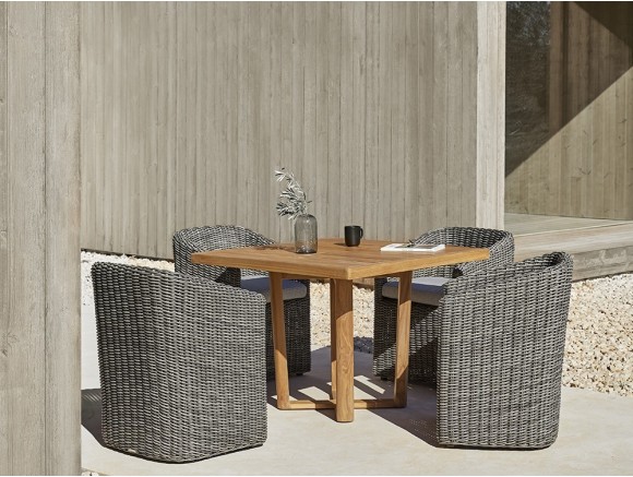 Mesa de comedor cuadrada de teca Heritage Point - 1