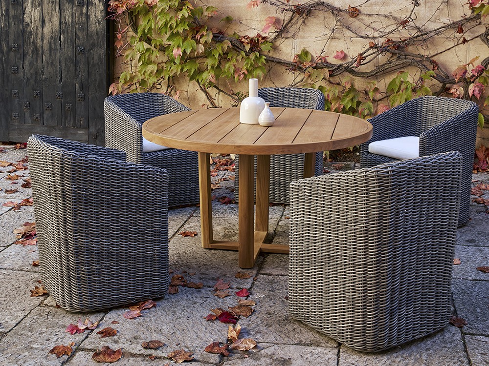 Mesa de comedor redonda de teca Heritage Point - 4